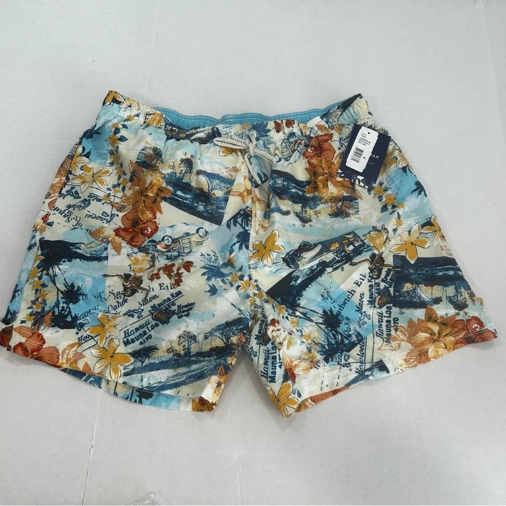 Caribbean Joe swim trunks Mens size XL Tropical  bathing suit vacation pool NEW